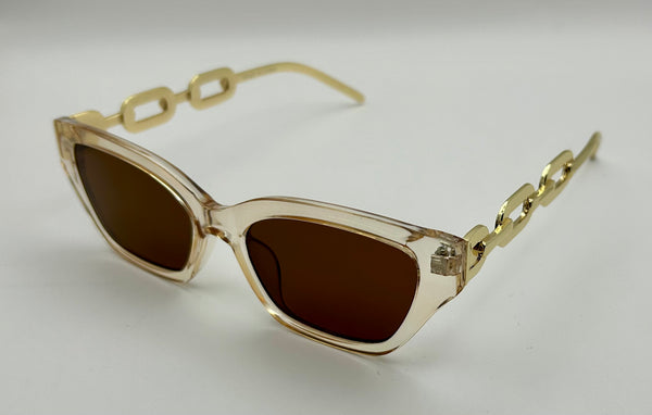 SANA | Gold Transparent Nude | Brown Lens