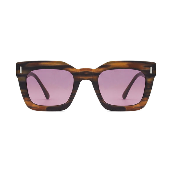 POLLY | Striped Brown | Pink Polarized Lens