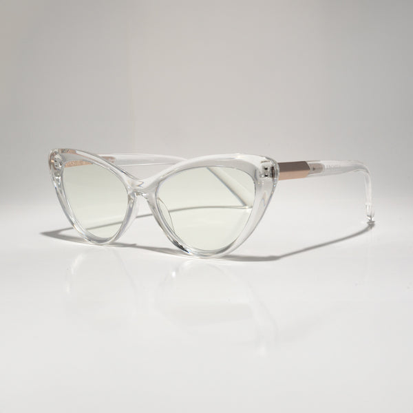 LUNA | Clear | Matte Gold Accents | Blue Light