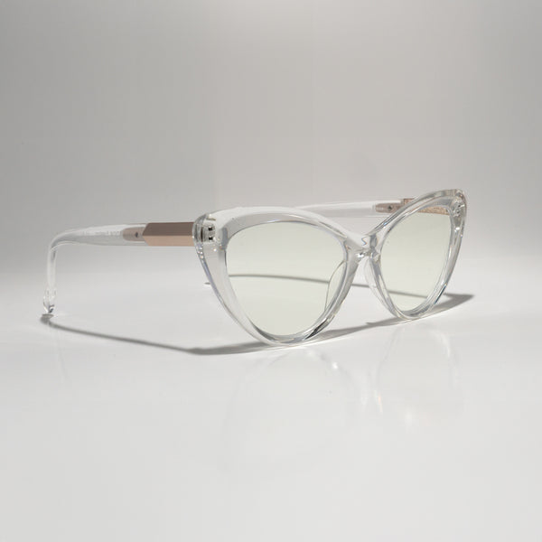 LUNA | Clear | Matte Gold Accents | Blue Light