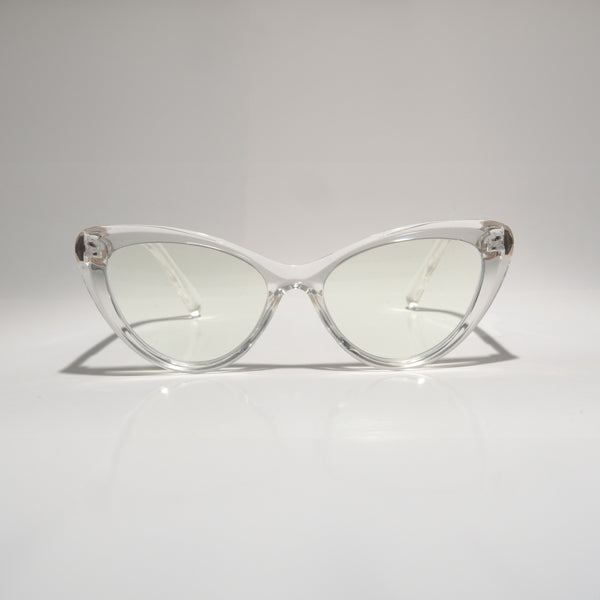 LUNA | Clear | Matte Gold Accents | Blue Light