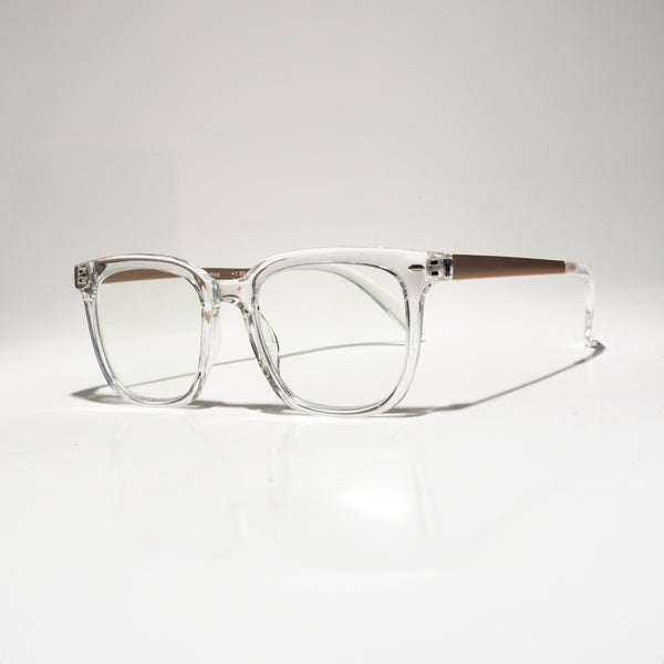 ASHER | Clear | Matte Gold | Blue Light