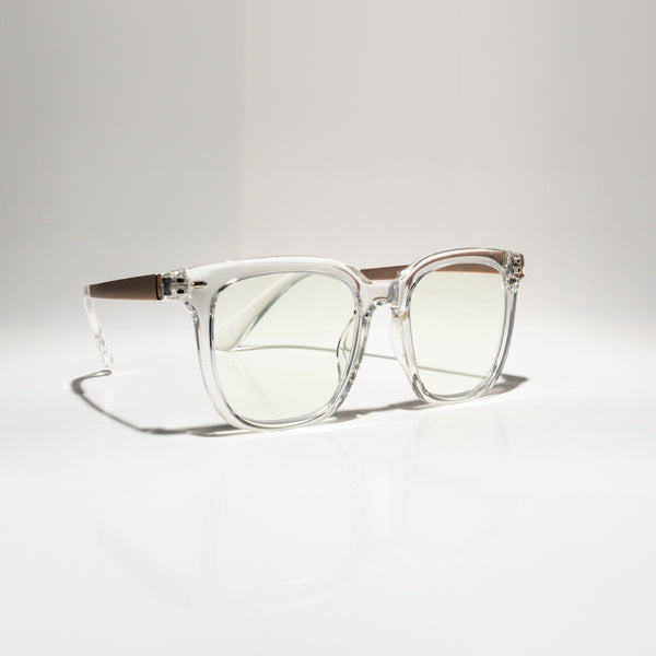 ASHER | Clear | Matte Gold | Blue Light