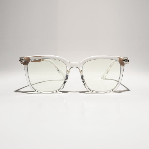 ASHER | Clear | Matte Gold | Blue Light