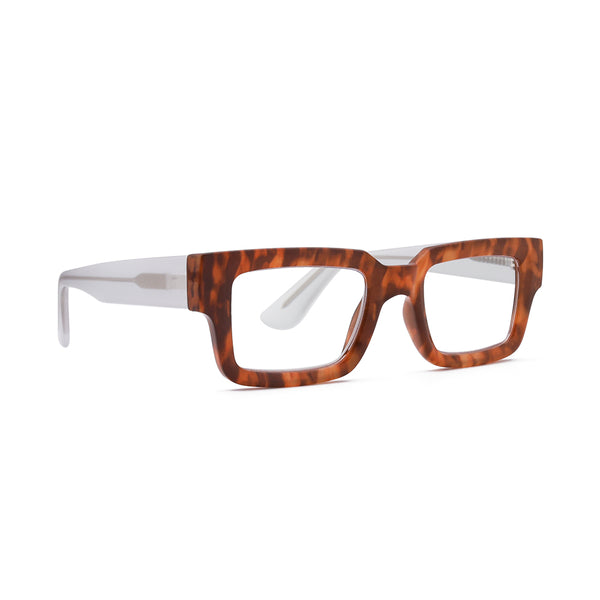 JONAH | Amber Tortoise | Transparent Matte Clear | Blue Light