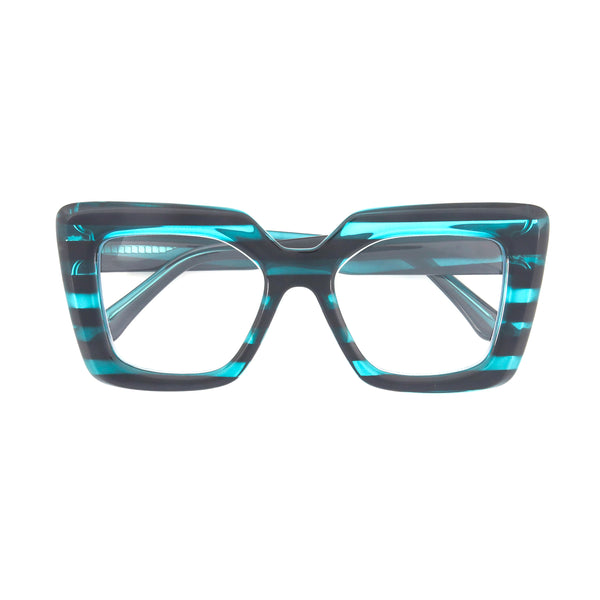 AVIV | Dark Teal and Black Stripes | Blue Light