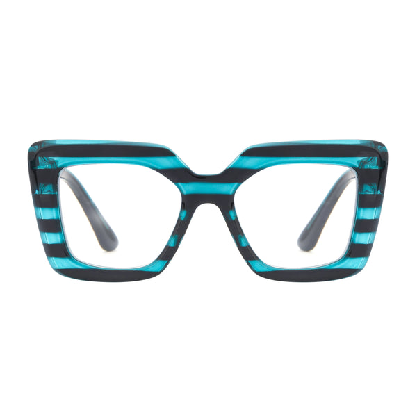 AVIV | Dark Teal and Black Stripes | Blue Light
