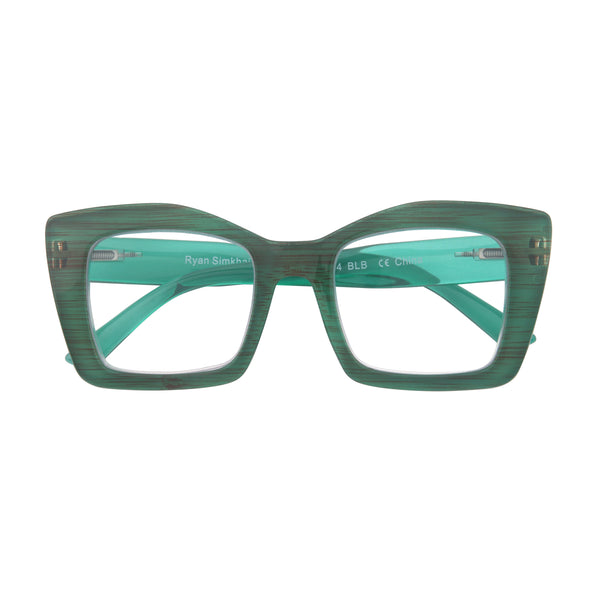 AUBREY | Striped Green | Blue Light