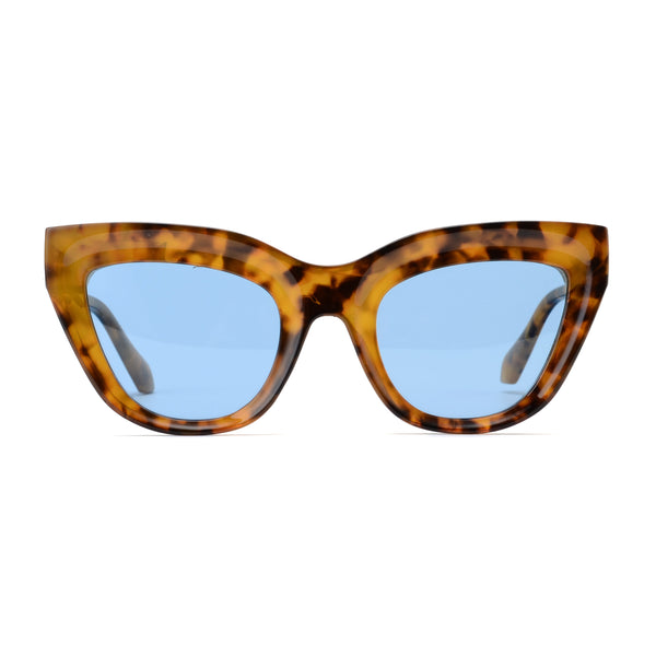 KELSEY | Light Tortoise | Blue Lens