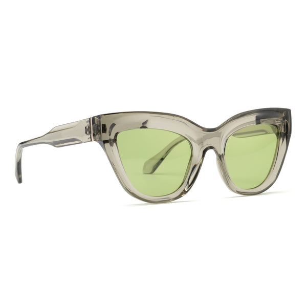 KELSEY | Transparent Grey | Green Lens