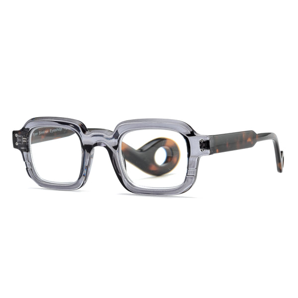 CAIN | Transparent Grey | Tortoise Temples | Blue Light