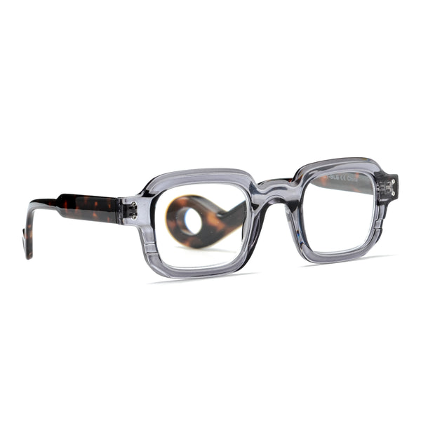 CAIN | Transparent Grey | Tortoise Temples | Blue Light