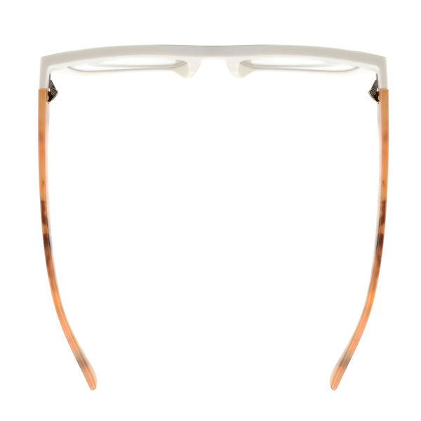 LALA | Matte White | Light Tortoise Temples | Blue Light