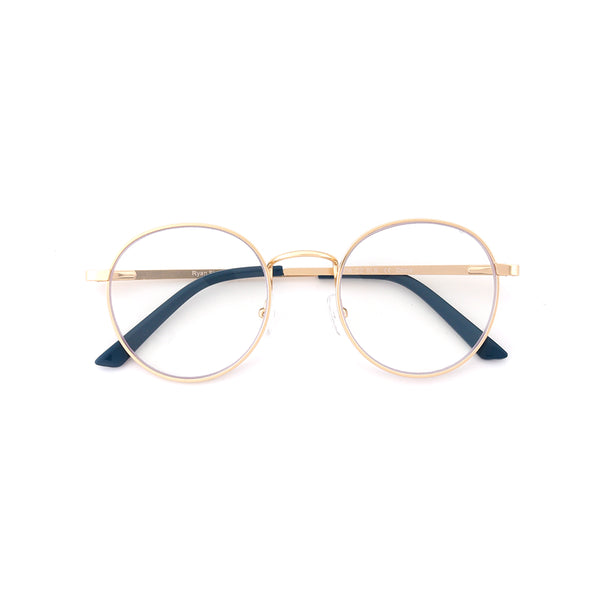 PRIYA | Gold Frame | Navy Blue Tips | Blue Light