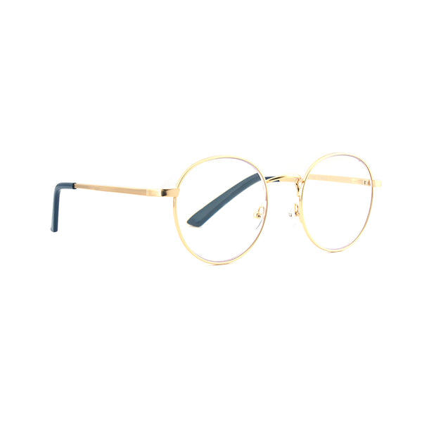 PRIYA | Gold Frame | Navy Blue Tips | Blue Light