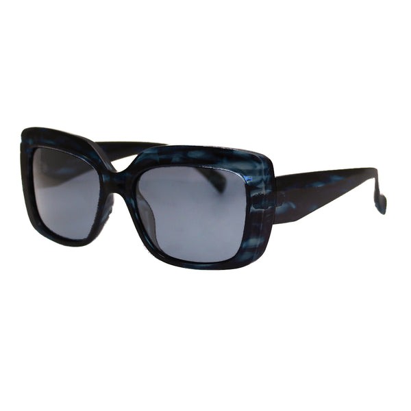 TESSA | Blue & Black Streaks | Smokey Polarized Lens