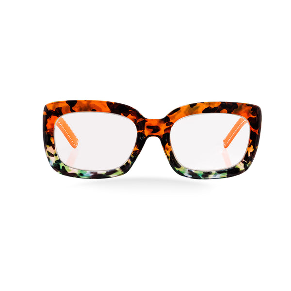 CHELSEA | Amber Clear Tortoise | Orange Vegan Leather