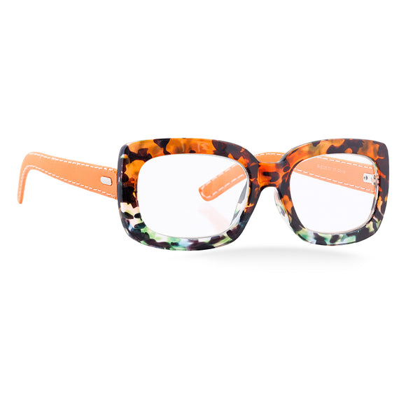 CHELSEA | Amber Clear Tortoise | Orange Vegan Leather