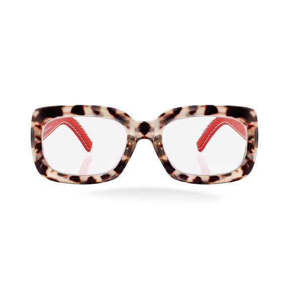 CHELSEA | Bone Tortoise | Red Vegan Leather