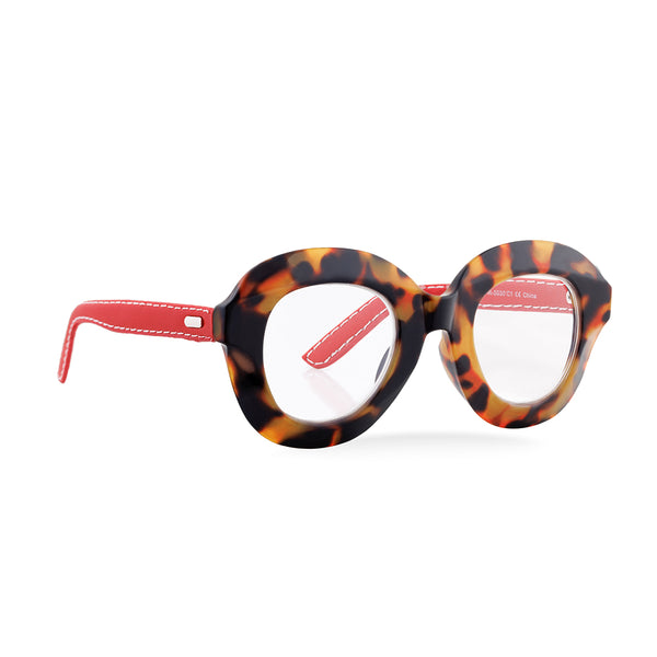 BELLA | Amber Tortoise | Red Vegan Leather