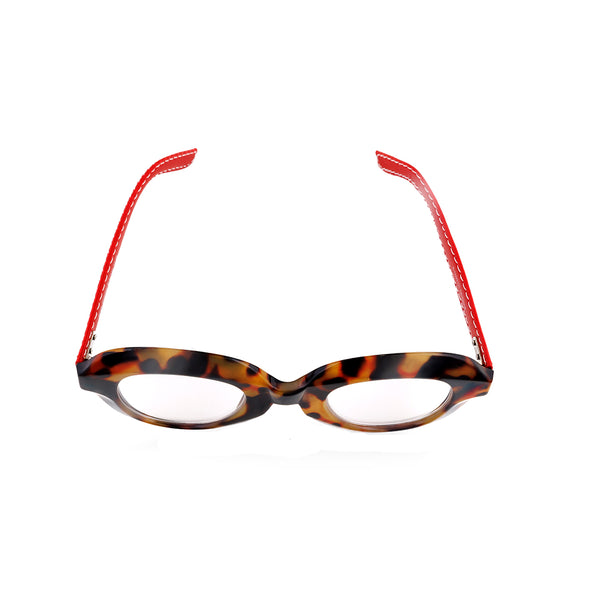 BELLA | Amber Tortoise | Red Vegan Leather