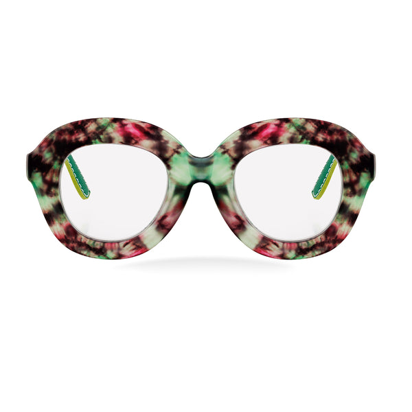 BELLA | Matte Green-Pink Tortoise | Green Vegan Leather