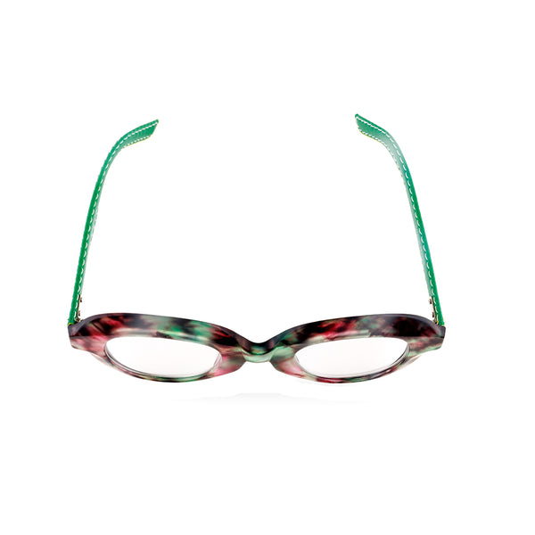 BELLA | Matte Green-Pink Tortoise | Green Vegan Leather