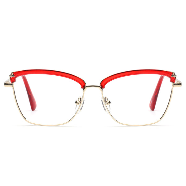 CLOVE | Red Accent | Gold Metal Frame