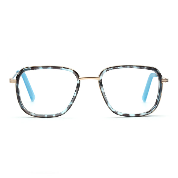 ART | Light Blue Tortoise | Gold Metal Frame