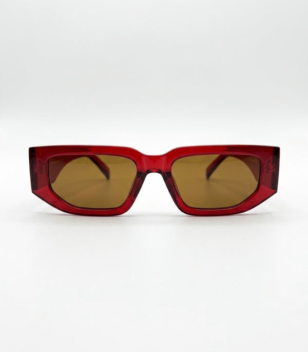 CARA | Red | Light Brown Lens