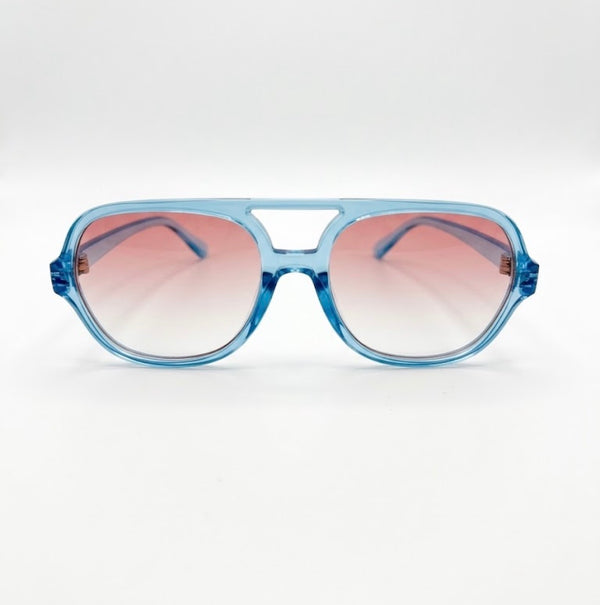 ARANA | Transparent Blue| Gradient Light Pink Lens