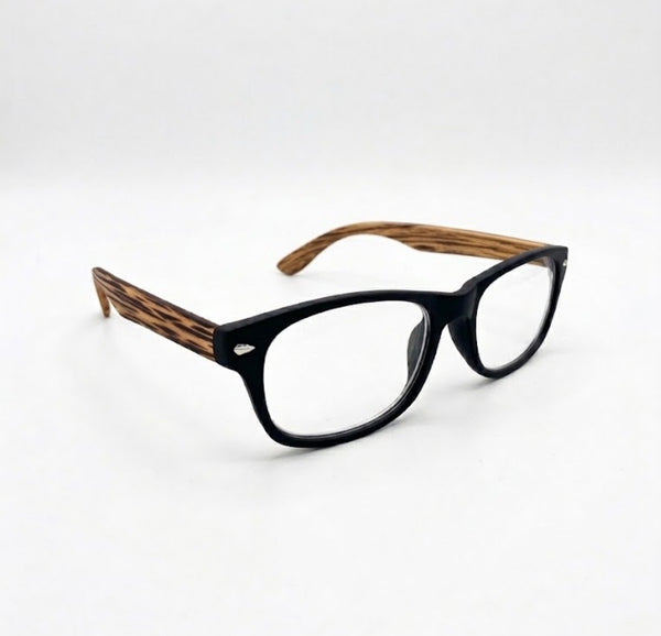 WES | Matte Brown | Striped Light Brown Temples