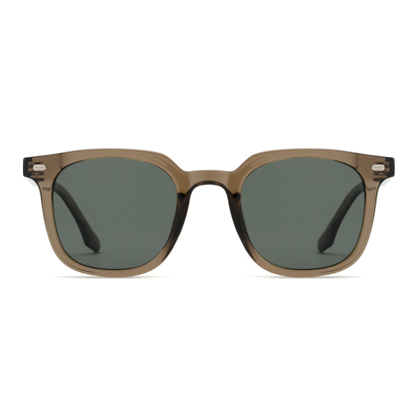 LUCIEN | Transparent Olive Green | Smoky Lens