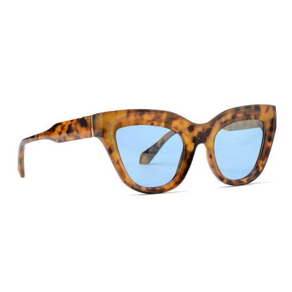 KELSEY | Light Tortoise | Blue Lens