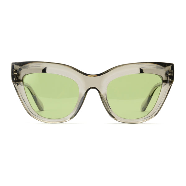 KELSEY | Transparent Grey | Green Lens