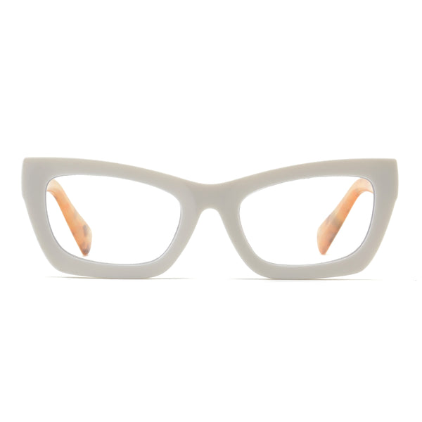 LALA | Matte White | Light Tortoise Temples | Blue Light
