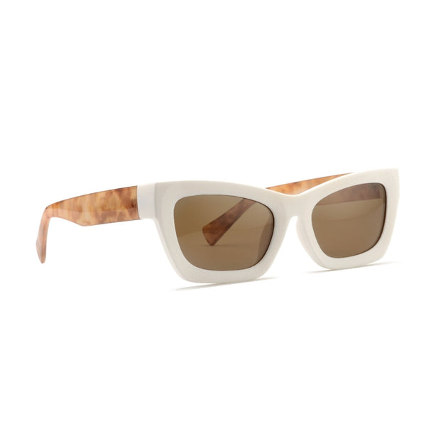 ROXY | Matte White | Brown Lens