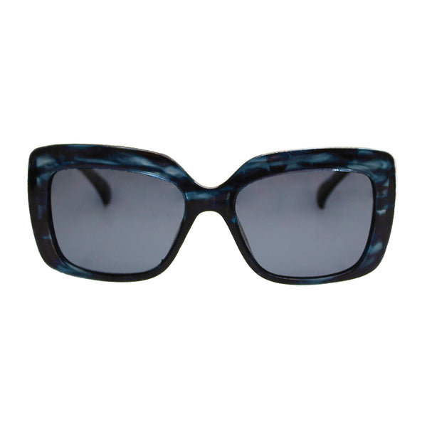 TESSA | Blue & Black Streaks | Smokey Polarized Lens