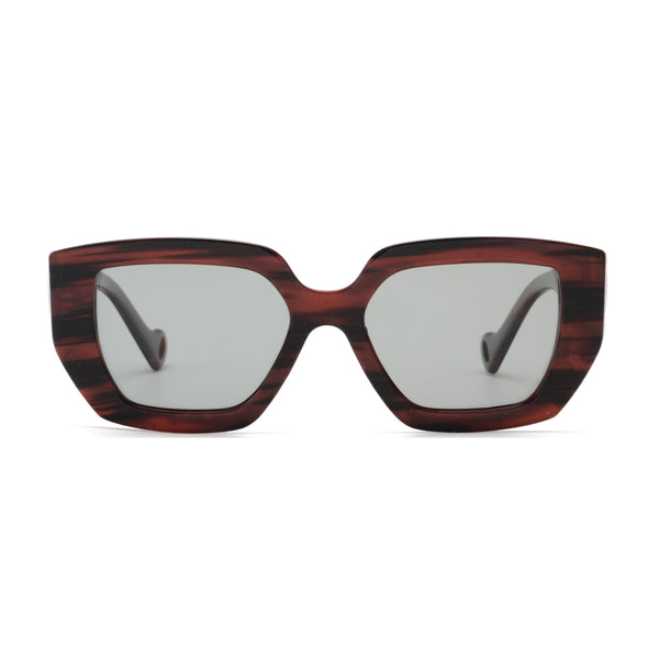 NYLA | Dark Cherry & Black Streaks | Smokey Polarized Lens