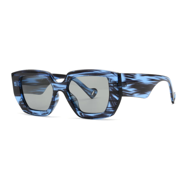NYLA | Blue & Black Streaks | Smokey Polarized Lens