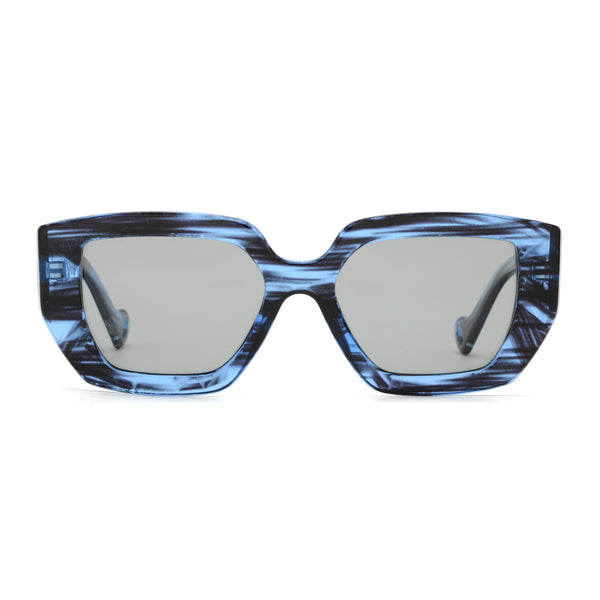 NYLA | Blue & Black Streaks | Smokey Polarized Lens